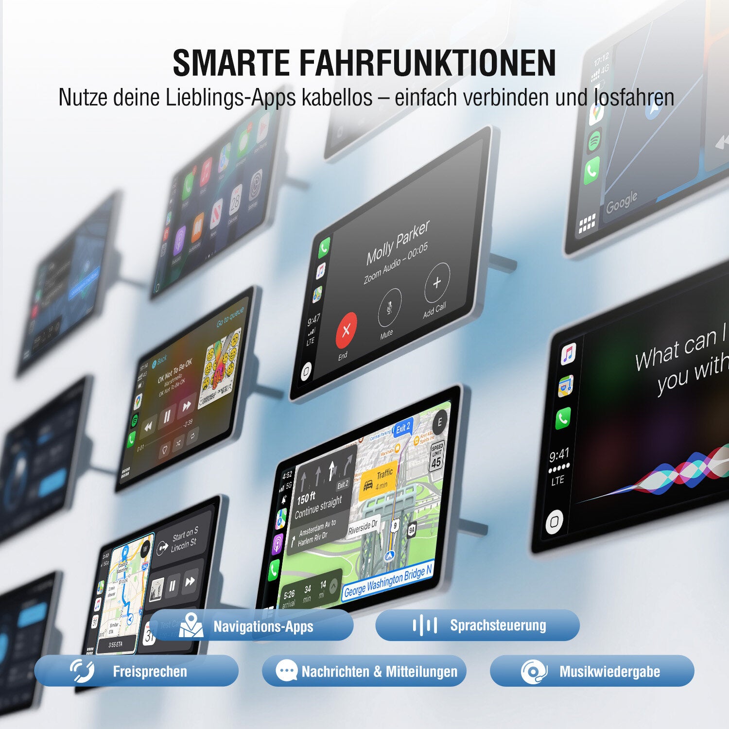 4smarts Wireless CarPlay / Android Auto Adapter, silber