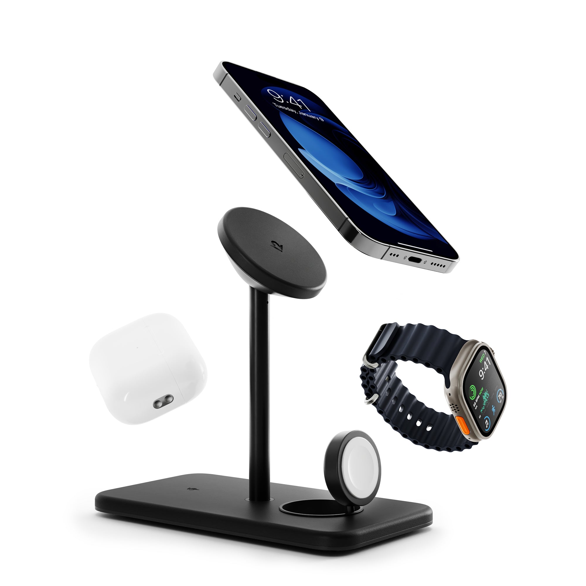 Twelve South HiRise 3 Deluxe 3-in-1 Wireless Charger – black